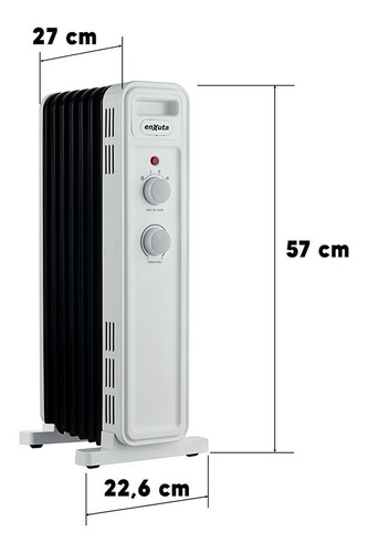 Radiador De Aceite Enxuta 7 Elementos 1500 W Termostato