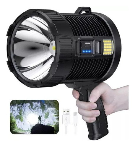 Linterna Portátil Led Recargable De 100000 Lúmenes Y