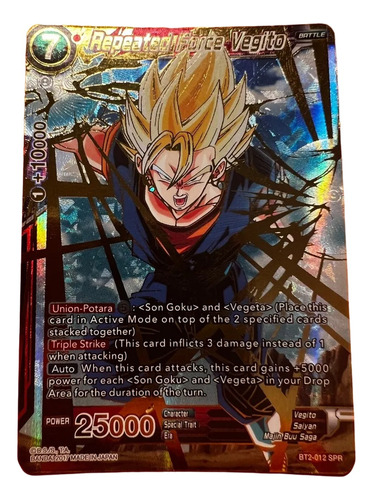 Dragon Ball Miraculous Repeated Force Vegito Holo Bt2 Spr