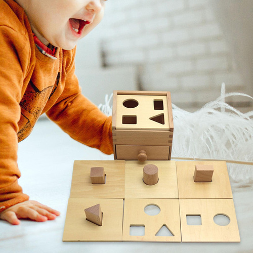 Cubo De Clasificación Con Forma De Madera, Caja A Juego,