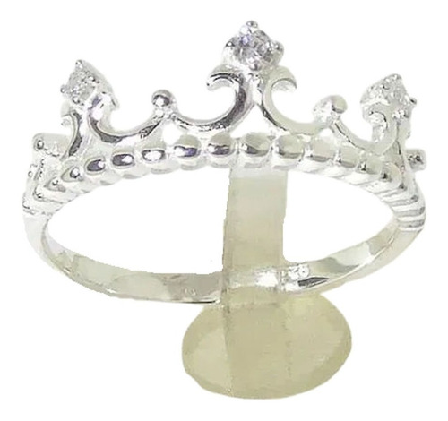 Imagen 1 de 10 de Anillo Plata 925 Cubic Zircon Corona R1013 Garantía Escrita