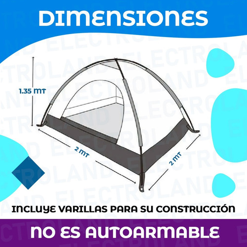 Imagen 4 de 10 de Carpa Igloo 4 Personas Armado Automatico 2x2 Iglu Impermeabl