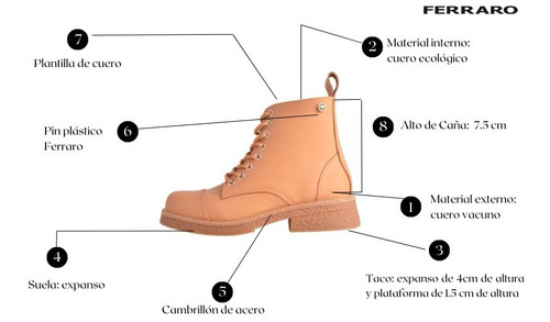 Borcegos Botinetas Cordones De Mujer De Cuero Marba -ferraro