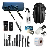 Comprar Kit Set Barbería Peluquería Tijeras Rociador Capa Navaja Tru