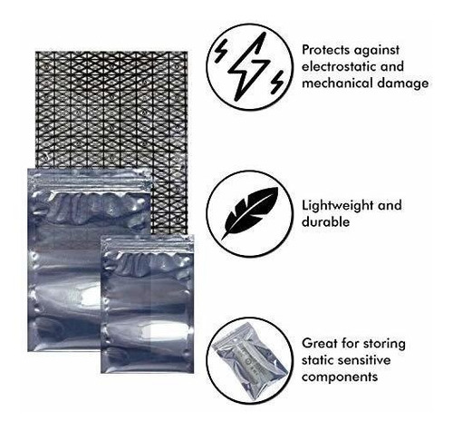 Imagen 2 de 7 de Bolsas Antiestáticas Bolsa Protectora Esd Con Etiquetas Ant