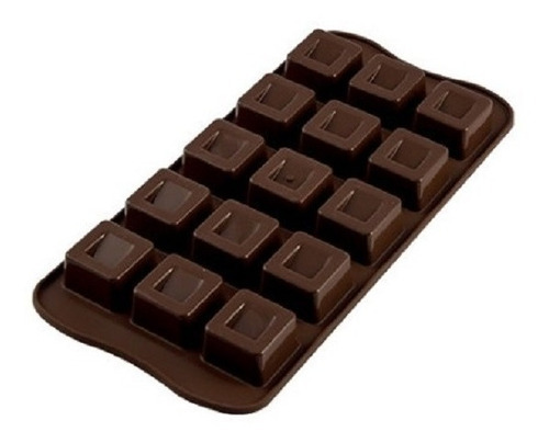 Molde Silicona Para Chocolate Silikomart Bombon Cubo Scg02 Color Marrón