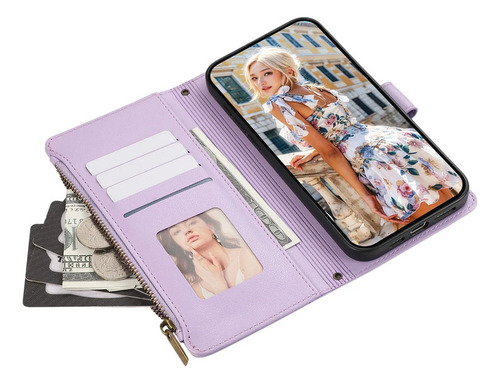 Funda De Piel Tipo Cartera Con Cierre Cruzado Con