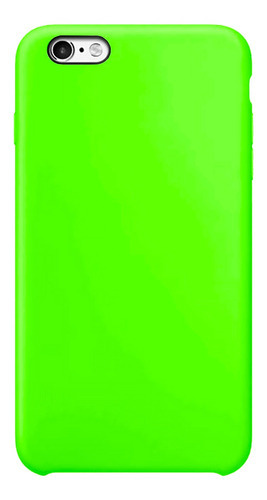 Case Capinha Silicone Veludo Compatível Com iPhone 6s Plus Cor Verde