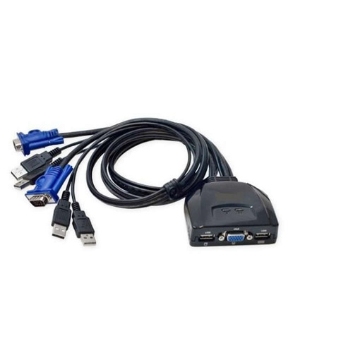 Kvm Switch Kanji 2 Puertos Usb Auto Con Cables Kjkvm2usb Fac