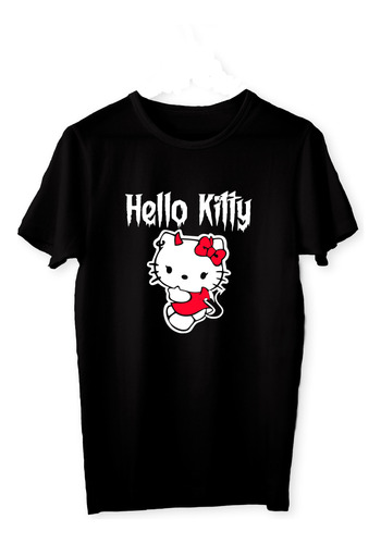 Remera Algodón Hello Kitty - Demon Goth Grunge Sanrio Kawaii