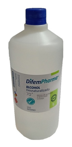 Alcohol Desnaturalizado Al 70% Litro Difempharma Pack 6 Unds