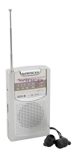 Imagen 1 de 6 de Radio Portatil Am Fm Parlante Con Auriculares Winco W-203