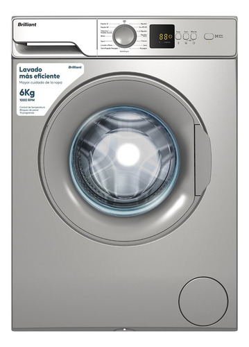 Lavarropas Brilliant Gris 6kg 15 Programas Febo