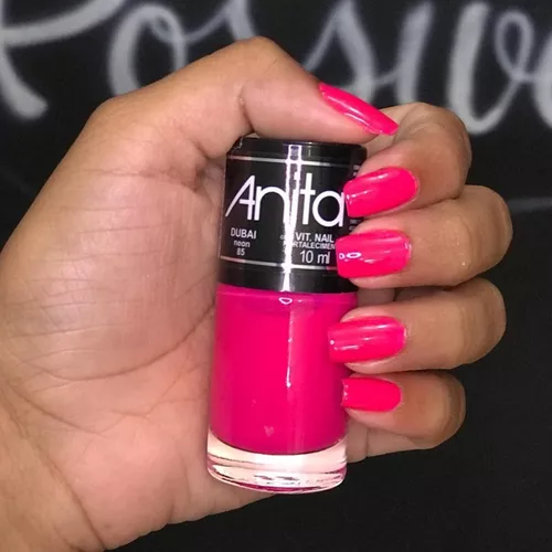 Esmalte Rosa Pink Neon Anita Dubai 85 Cremoso Manicure