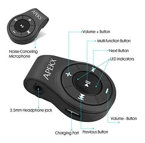 Accesorio Audio Video Apekx Clip Adaptador Bluetooth