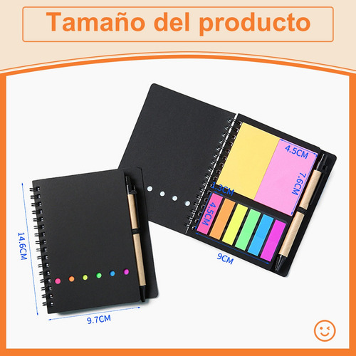 Libreta Ecológica Con Notas Adheribles, 12 Piezas