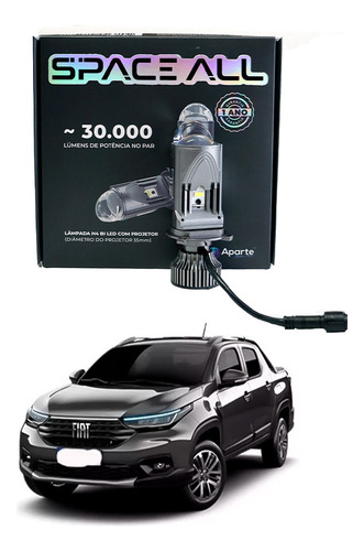 Led H4 Projetor Space All Farol Strada 2024 (30mil Lúmens)
