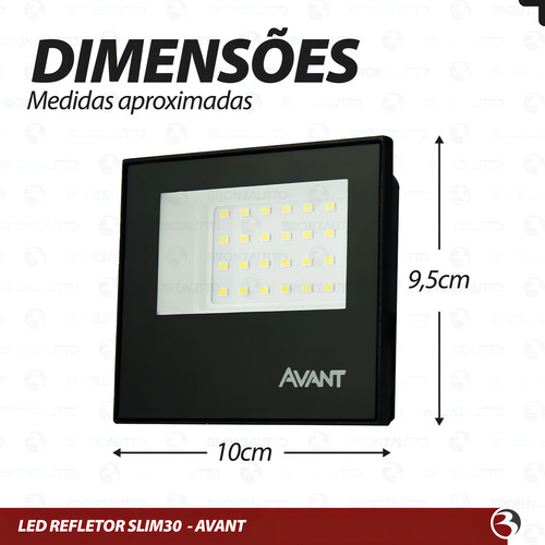 Kit 5 Refletor Holofote Prova Dágua 30w Led Luz Quente 6500k Carcaça Preto Luz Branco 110v/220v