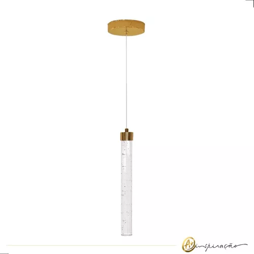 Pendente Empire Rose Gold Cristal 4 Tubos Led 20w 30cm Bivolt