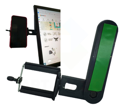 Suporte De Celular Para Monitor Notebook Tela Smartphone Cor Preto