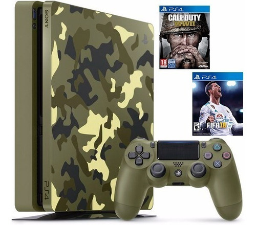 Consola Ps4 Slim 1tb Camuflada + Call Of Duty + Fifa 18