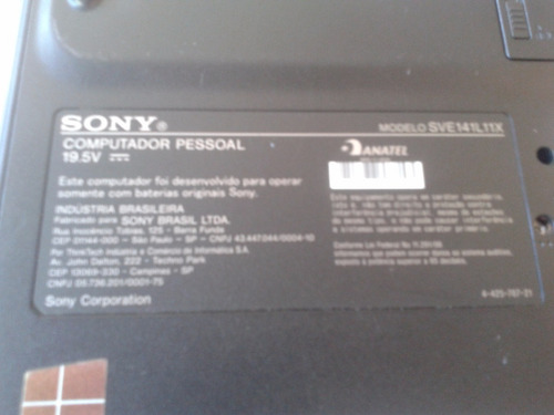 Notebook Sony Vaio I3 Sve141l11x