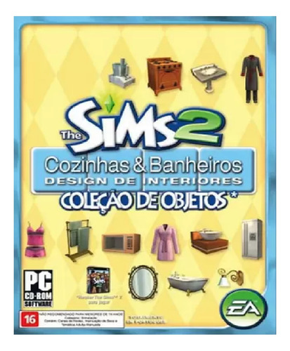 Game Pc Lacrado The Sims 2 Cozinhas Banheiros Objetos Cd-rom