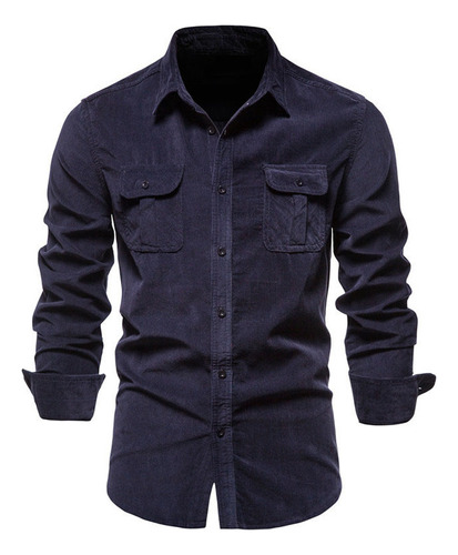 Pana Algodón Hombre Camisa Informal Ajustada Chaqueta