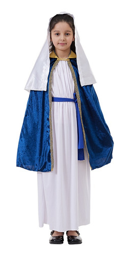 Disfraz De Halloween De Virgen María Para Niñas, Bata Bíblica Para Niños