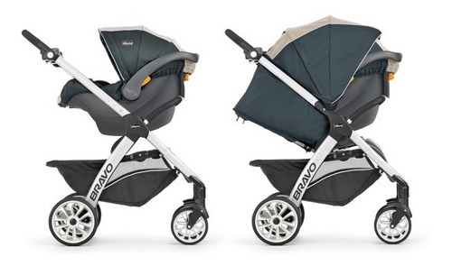 Carriola de paseo Chicco Bravo Bravo gris con chasis color plateado