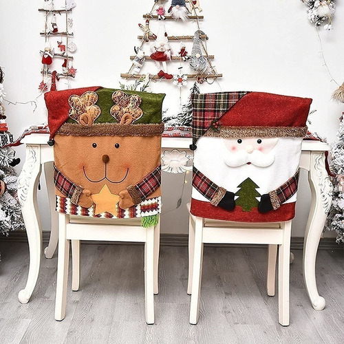 8 Fundas Para Respaldo De Silla De Navidad Para Decoración C