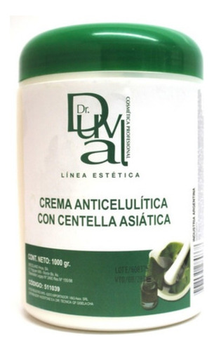  Crema Anticelulítica Con Centella Asiática Duval X 1k Fragancia Neutro Tipo de envase Pote