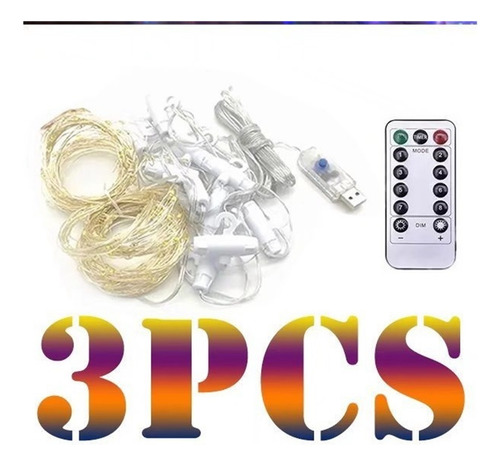 Led Pisca Pisca Cortina Led 3x3m Fio De Luz Luzinha De Led