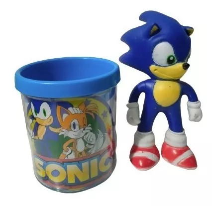 Boneco Sonic Vermelho 15cm Caneca Personalizada Colecionável