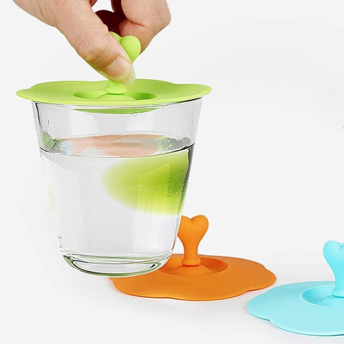 6 Fundas De Vidrio De Silicona Para Tazas, Tapas, Reutilizab