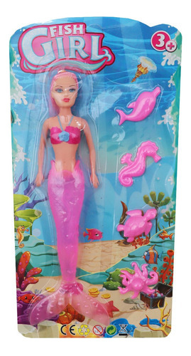 Muñeca  Princesa Sirena Rosa Luces Niña Juguete Interactivo