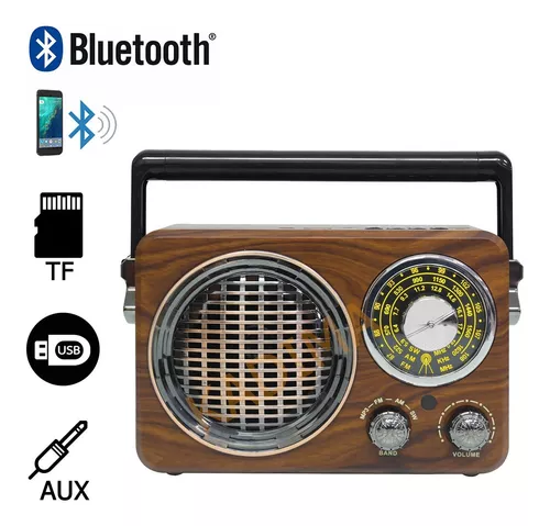 Radio Portatil AM FM Retro Vintage Parlante Bluetooth Mp3