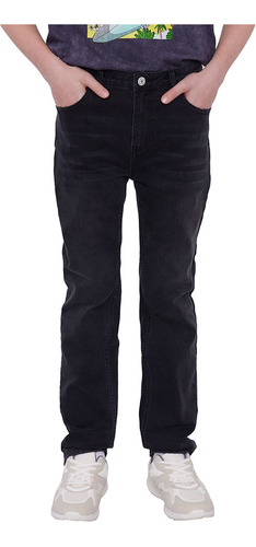 Jeans Niño Teen 5 Bolsillos Negro Corona