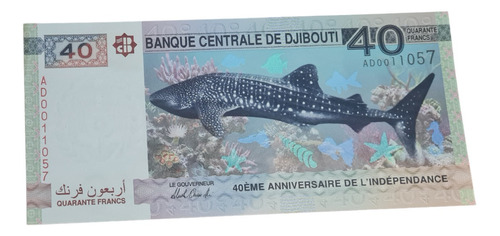 Billetes Mundiales : Djibouti 40 Francos 2017 Africa Yibuti