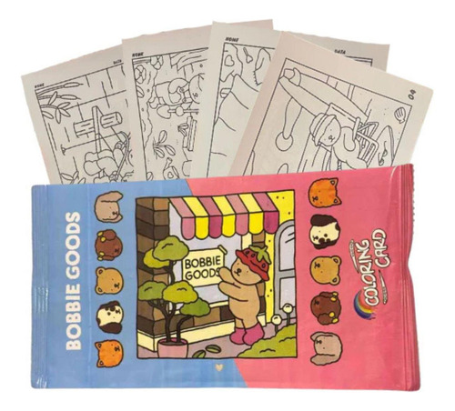 10x Bobbie Goods Cards Para Colorir Pacote Com 4 Unidades
