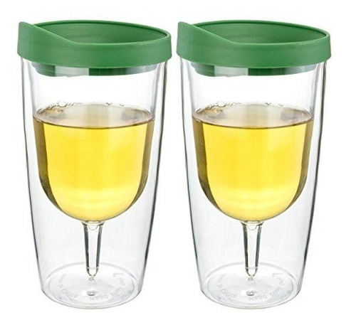 Verde Green Insulated Wine Tumbler - Double Wall Acrylic - 1