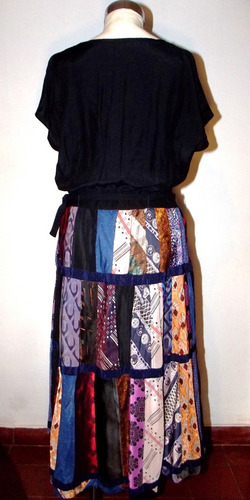 Hermoso Vestido Vintage Falda Patchwork Talle L Envío Gratis