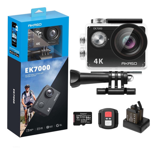 Akaso Ek7000 4k30fps 20mp Microfono Externo+ Kingston 64gb