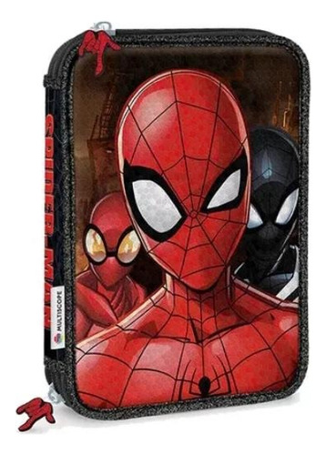 Cartuchera Spiderman Hombre Araña 2 Pisos Con Squishy