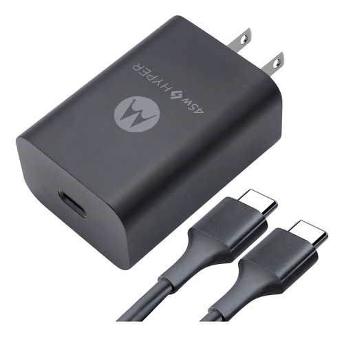 Cargador Motorola Sa18c57233 Tipo C De Pared Con Cable Carga Turbo Negro