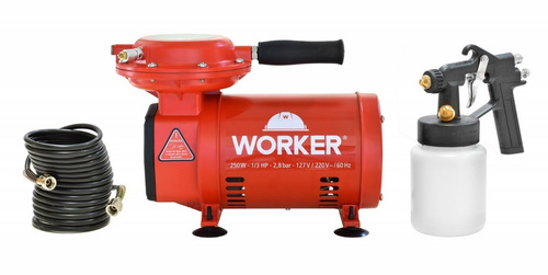Compressor Ar Direto Com Kit Pintura Bivolt C/ Nf - Worker