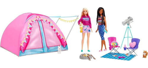 Barbie Día De Campo Casa De Campaña Con 2 Muñecas+accesorios