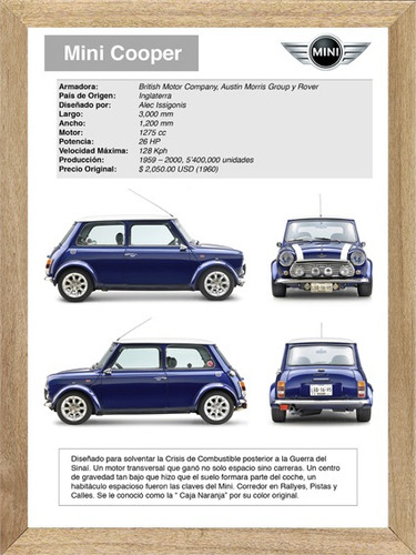 Mini Cooper Autos Cuadros Posters Carteles Publicidades M217