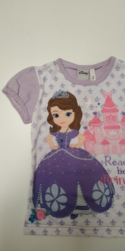 Remera Princesa Sofia Manga Corta Talle 2 Original Disney
