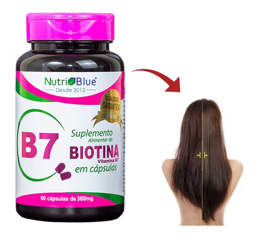 Remédio Anti Queda Capilar E Cresce Cabelo Biotina 60 Capsul